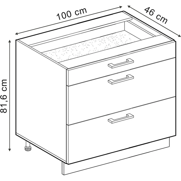 Küchenunterschrank R-Line Anthrazit Landhaus/Weiß 100 cm Arbeitsplatte Anthrazit Vicco – Bild 2
