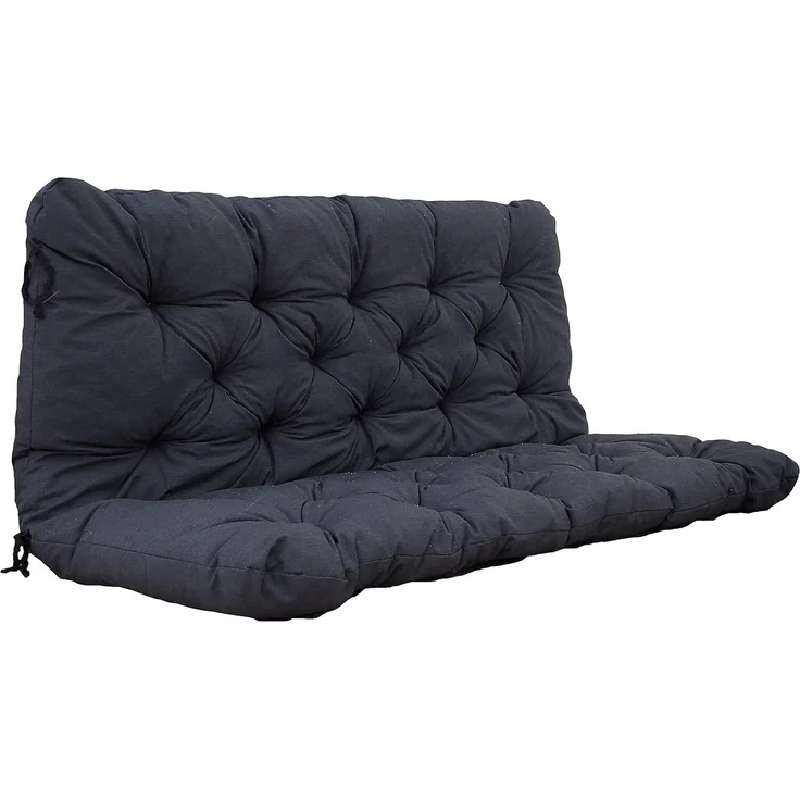 Chicreat Bankkissen mit Rückenteil 120 x 98 x 8 cm, Dunkelgrau – Bild 1