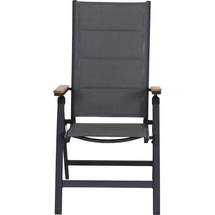 Siena Garden Tesoro Klappsessel - Aluminiumgestell, Textil (schwarz), FSC-Teak (N40077) – Bild 1