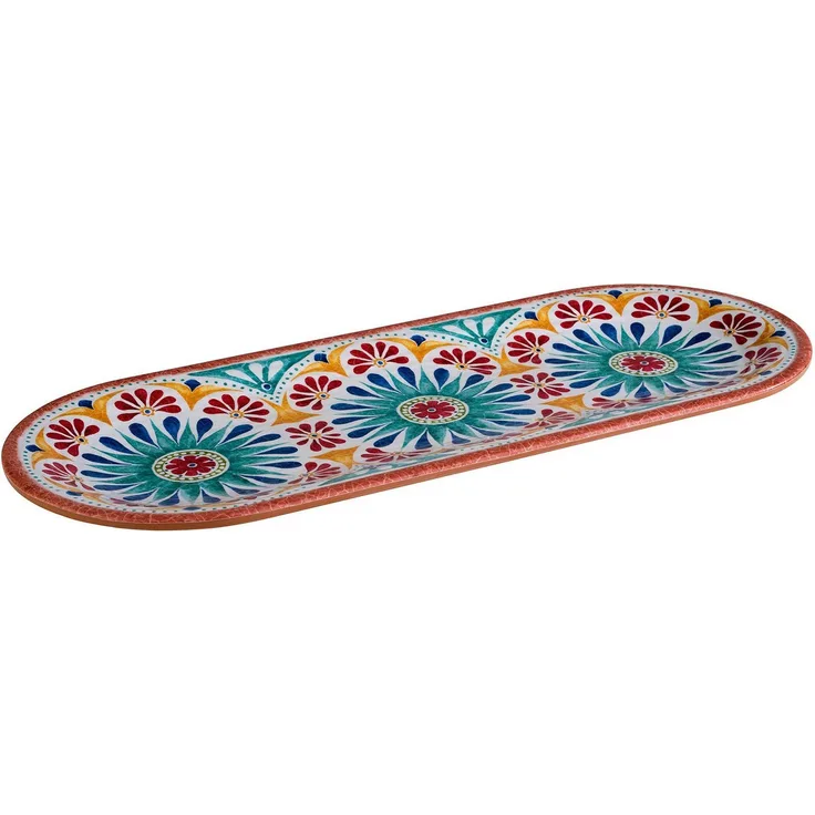 APS Teller Arabesque, Terrakottaoptik, spülmaschinengeeignet, Länge 38 cm