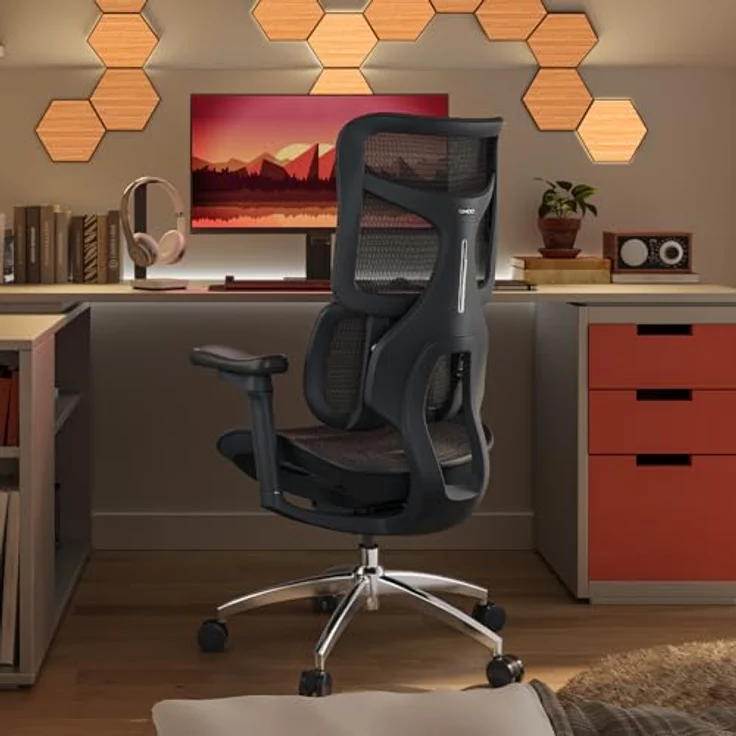 SIHOO Doro S100, Ergonomischer Bürostuhl mit dualer dynamischer Lordosenstütze, 5-fach verstellbarer Rückenlehne und 4D-Armlehnen, Schwarz – Bild 2