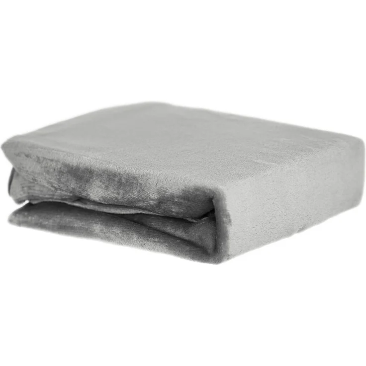 Plüsch Spannbettlaken 200 x 200 cm + 40 cm mit Rundumgummizug - Cashmere Touch 180 gsm Grau – Bild 1