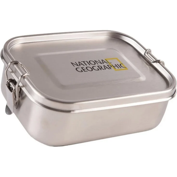 NATIONAL GEOGRAPHIC Lunchbox Brotdose Box Dose Lunch Box, Edelstahl, 16 x 12 x 5,5 cm Spühlmaschinenfest – Bild 5