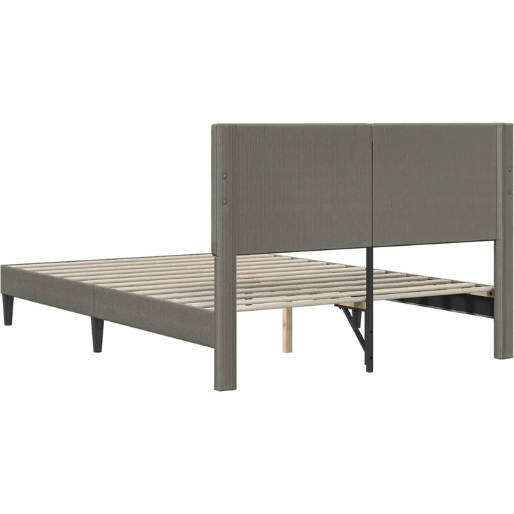 vidaXL Bettrahmen mit Kopfteil Hellgrau 120x200 cm Cordstoff 42027724 – Bild 6