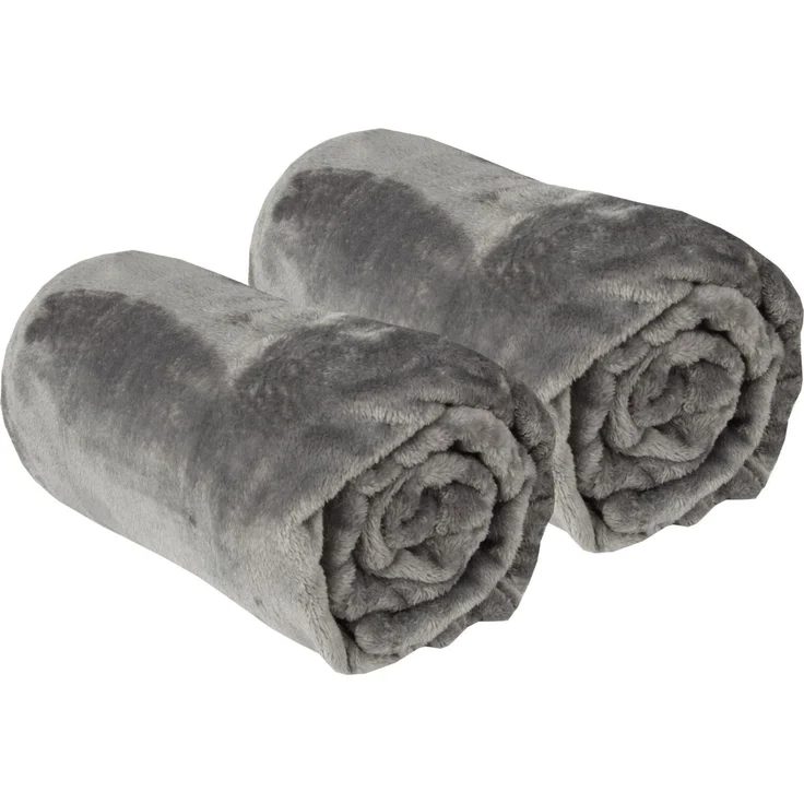 Kuscheldecke "Celina" 2er Pack Anthrazit 130x170cm – Bild 1