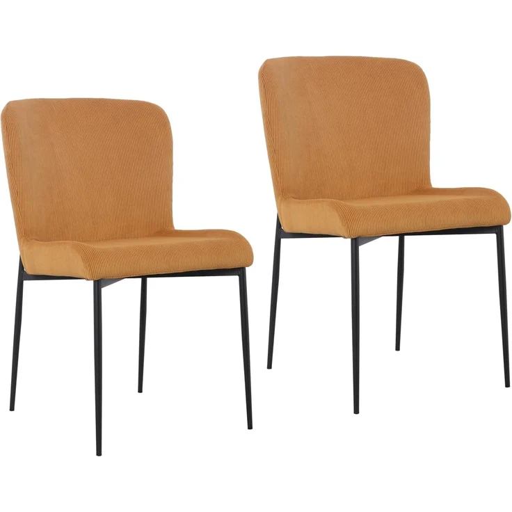 SVITA Esszimmerstuhl FREDDIE (2er-Set), 2er-Set, Cordbezug, Essstuhl, Stahlbeine, Modern, Senfgelb