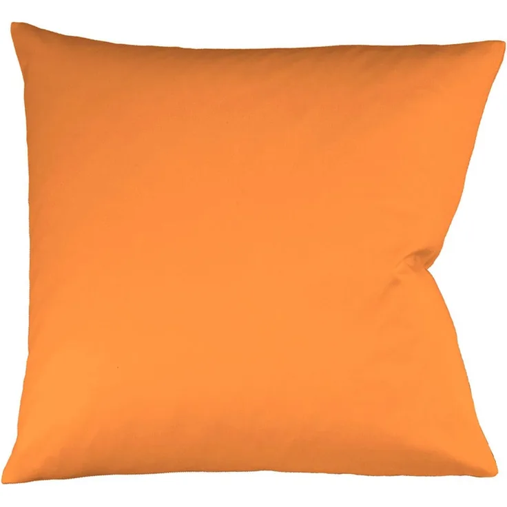 Fleuresse Mako-Satin Kissenbezug Bezug 80x80 cm uni mit RV 2044 orange