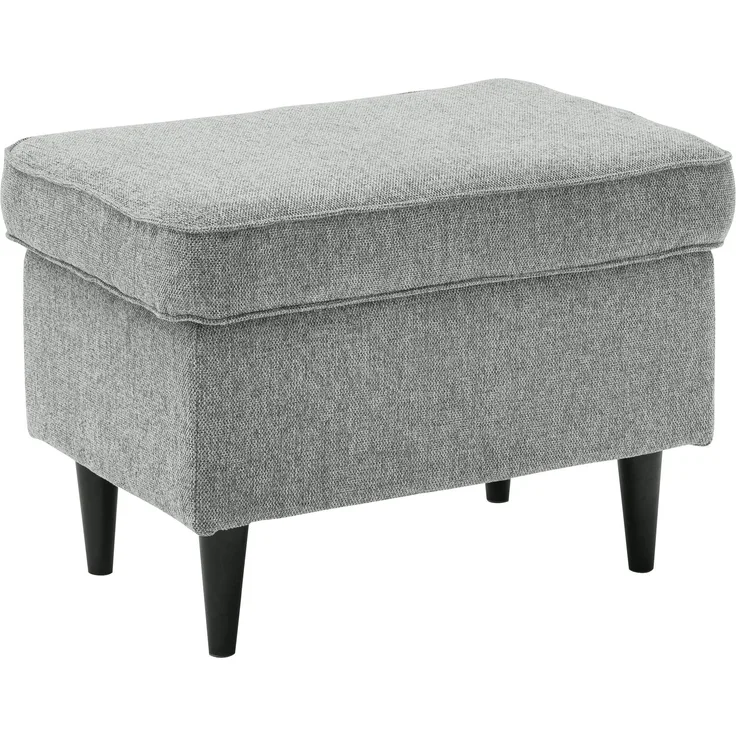 Fußhocker >OSKAR< in grey, Stoffbezug, weich, 100% Polyester - 63x43x42 (BxHxT)