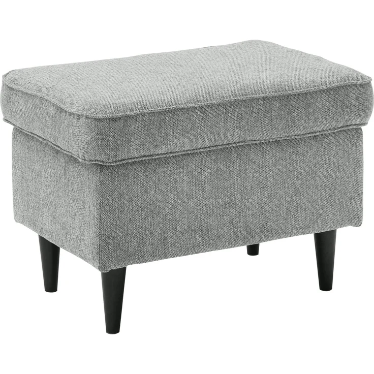 Fußhocker >OSKAR< in grey, Stoffbezug, weich, 100% Polyester - 63x43x42 (BxHxT) – Bild 1