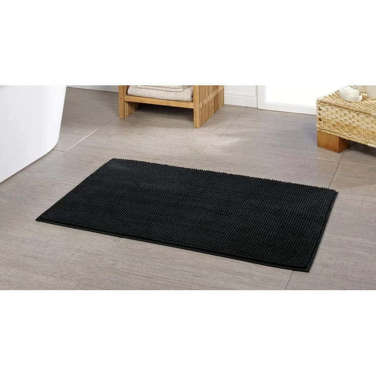Gözze Badematte Chenille, Höhe 15 mm, rutschhemmend beschichtet, fußbodenheizungsgeeignet, Polyester, rechteckig, Badteppich, Uni Farben, besonders weich durch Microfaser, waschbar – Bild 2