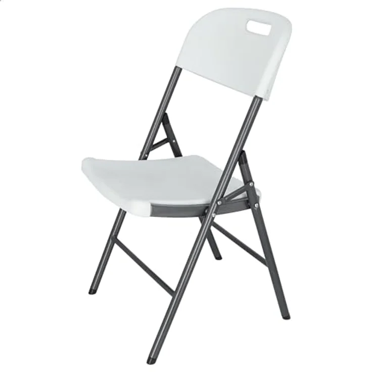 Aranaz Klappstuhl | Metall und Polyethylen | ideal für den Innen- und Außenbereich des Hauses | Stühle für Garten, Terrasse, Familienveranstaltungen | Farbe: Weiß | 43 x 50 x 87 cm – Bild 2