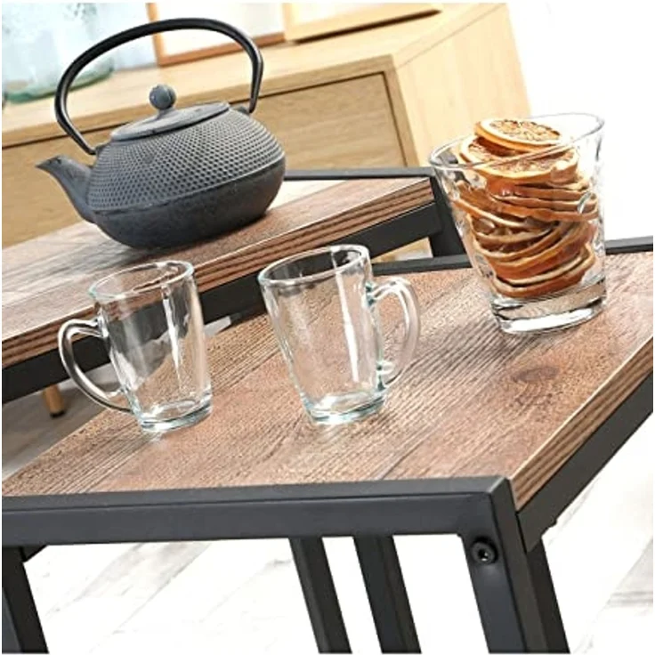 Set de 2 Tables basses Gigognes décor Chêne et métal Noir - Riverside – Bild 4