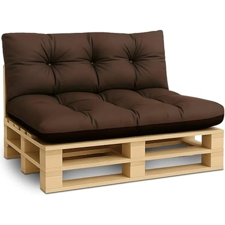 Amazinggirl Palettenkissen Outdoor Kissen Sitzkissen 80x120 cm - Auflagen für Paletten Europaletten Palettensofa und Palettenmöbel Palettenpolster Braun – Bild 1
