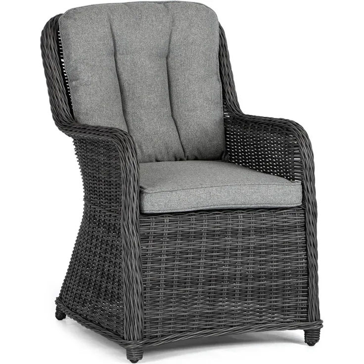 osoltus Hayling Gartensessel mit Auflagen Poly Rattan Grau Anthrazit