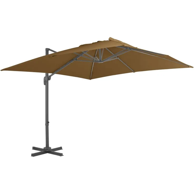 vidaXL Ampelschirm mit Aluminium-Mast 300x300 cm Taupe 44638