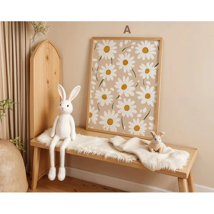 JUSTGOODMOOD Poster süße Hasen Kinderzimmer Geschenkidee für Kinder Babyzimmer Deko Modern, C (1 St) – Bild 3