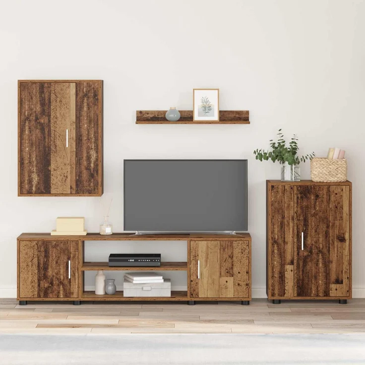 vidaXL TV-Schrankset 140 x 40 x 33 cm Altholz 3397902 – Bild 1