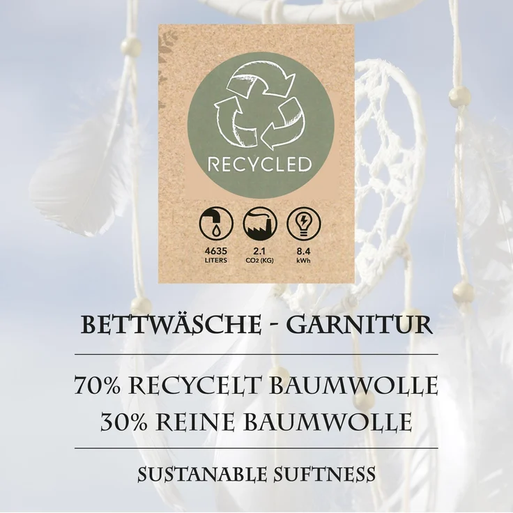 Bettwäsche Walra (155x220cm) Remade Romantic Leaves – Bild 6