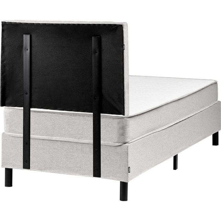 Boxspringbett Stoff COUNTESS 90x200 cm Hellgrau – Bild 5