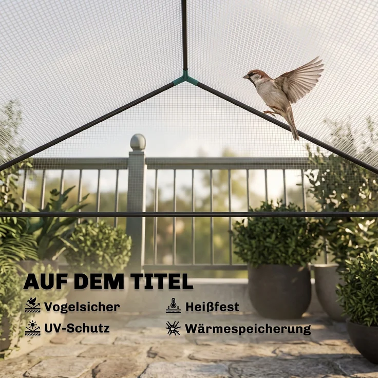 Outsunny Foliengewächshaus, PE, Stahl, Weiß, 141L x 141B x 190H cm – Bild 6