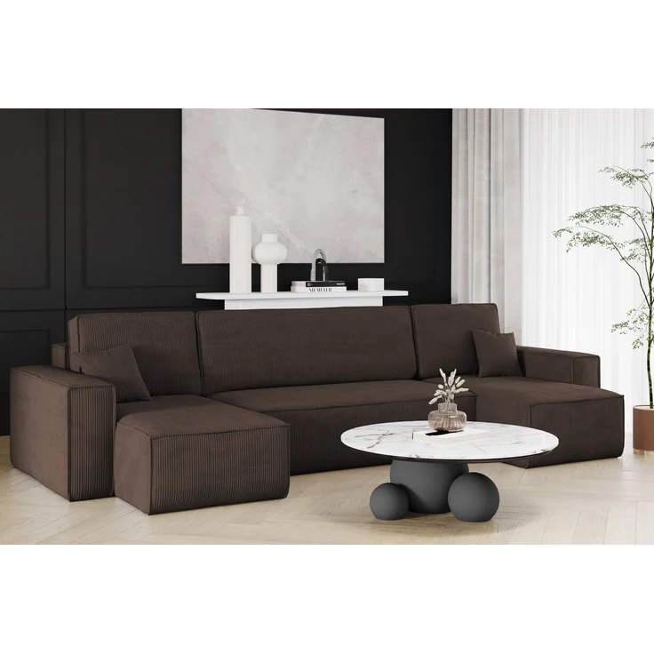 Kaiser Möbel Ecksofa mit schlaffunktion und bettkasten, Couch U-form BEST stoff Poso, Schlaffunktion, Bettzeugaufbewahrung, universal – Bild 5