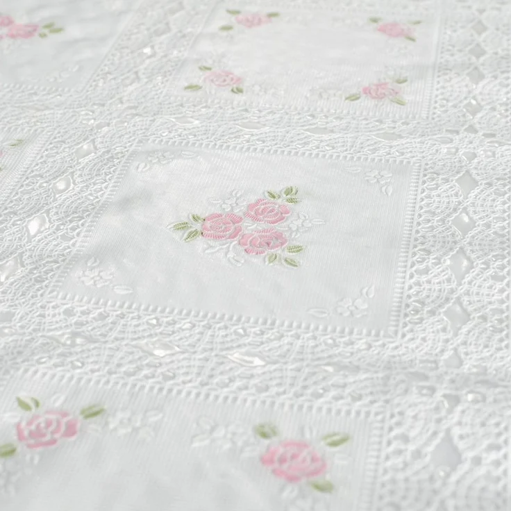 ANRO Tischdecke Lace Vinyltischdecke Häkelspitze Gartentischdecke (Einzelstück 1-tlg), Relief Lace Vinyl 138x100cm wasserabweisend – Bild 2