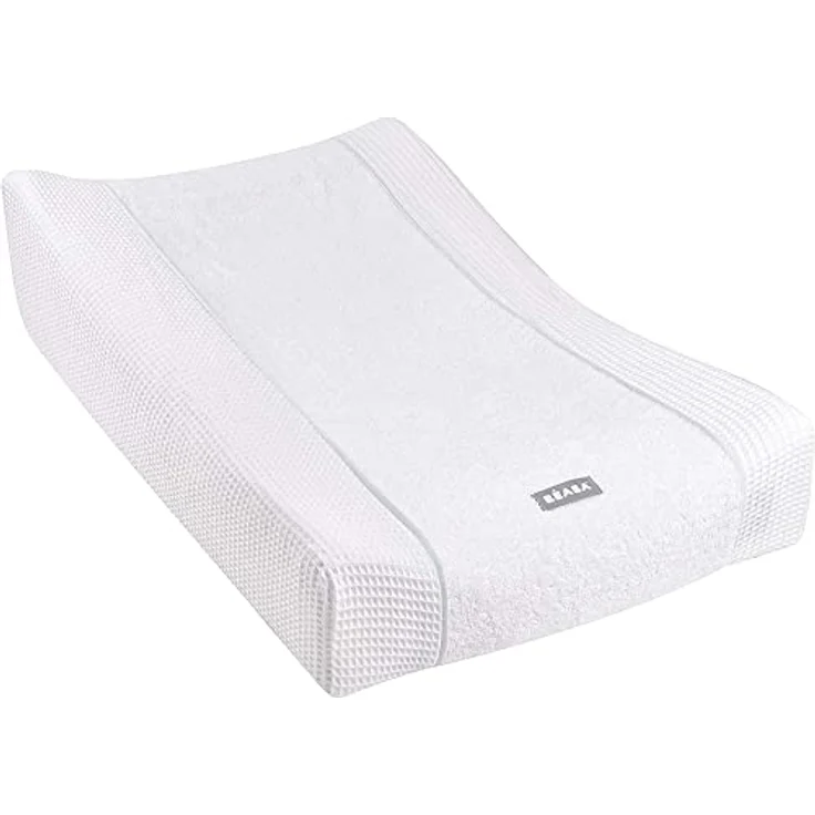 BÉABA, Bezug für Wickelunterlage Sofalange, 100 % Bio-Baumwolle, Frottee, Maschinenwaschbar, Made in France, Oeko-Tex-zertifiziertes Gewebe, Weiß – Bild 2