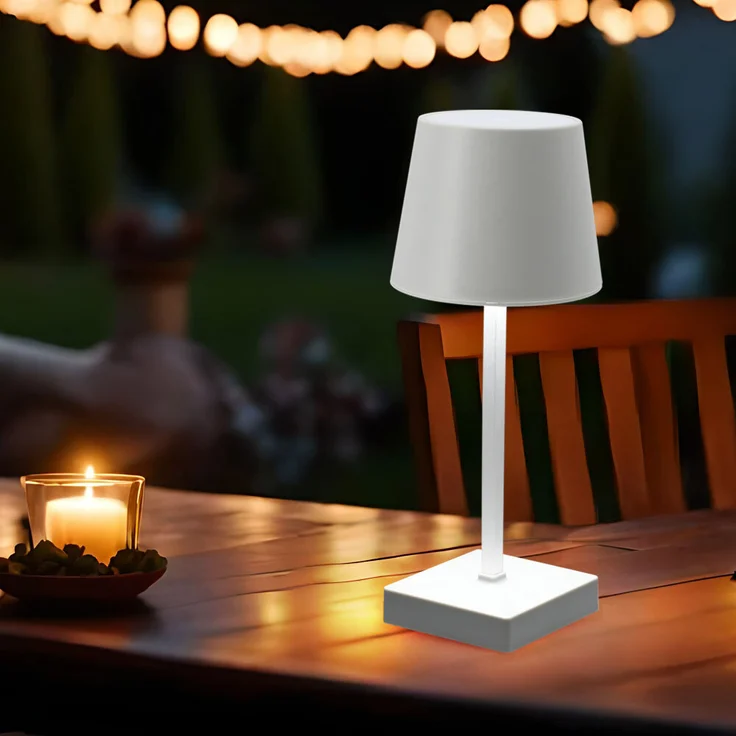 LED Tischleuchte, Akku, Touchfunktion, dimmbar, H 26 cm – Bild 2