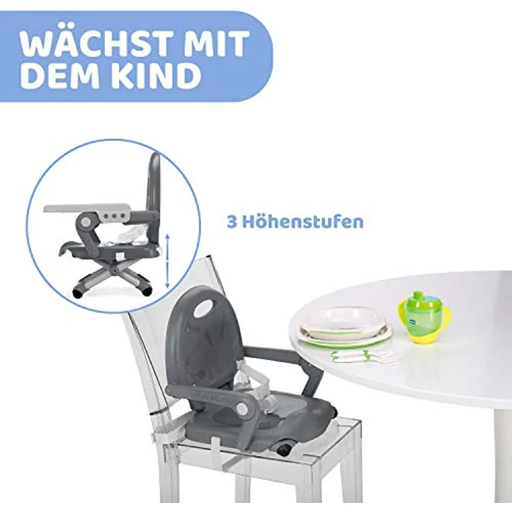 Chicco - Sitzerhoehung Pocket Snack grau – Bild 6