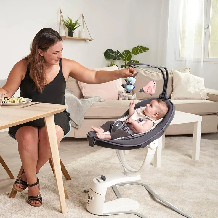 Babymoov Babyschaukel Swoon Motion Zink - inkl. 8 Melodien, 360° Sitzfläche, verstellbare Rückenlehne und Bewegungsmelder – Bild 2