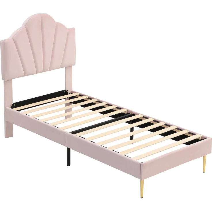 Polsterbett 160×200 cm aus Leinen-Stoff mit LED-Beleuchtung, Schubladen und Matratze, grau – Bild 5