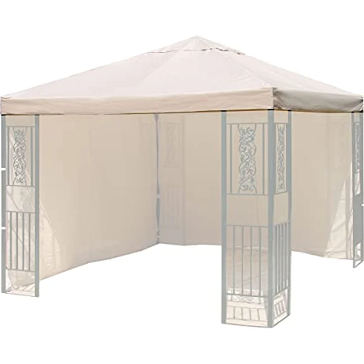 QUICK STAR Ersatzdach Roma, Garten-Pavillon 3x3m, wasserabweisende Plane in Sand mit Luft-Abzug – Bild 1