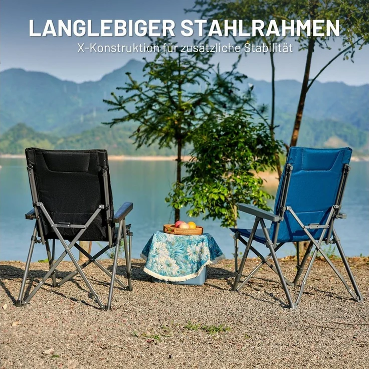 TIMBER RIDGE Campingstuhl Klappstuhl mit Gepolstert, 260 KG belastbar (2 St), mit Tragetasche, für Camping, Wandern & Picknick – Bild 4