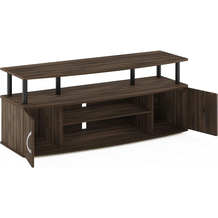 Furinno JAYA Großer TV-Schrank für bis zu 50-Zoll-TV mit 2 schließbaren Fächern, Braun, 40. 31x119. 9x49. 61 cm – Bild 7