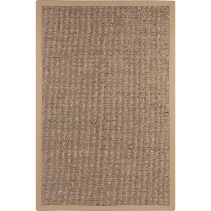 Sisal-Teppich | Latex-Rücken | Echte Naturfasern | Breite Bordüre | Pola / 200x200 cm