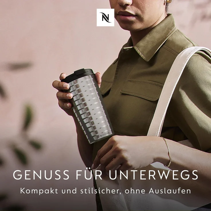 NESPRESSO Thermobecher TOUCH Travel Mug 345ml, Edelstahl Auslaufsicher – Bild 2