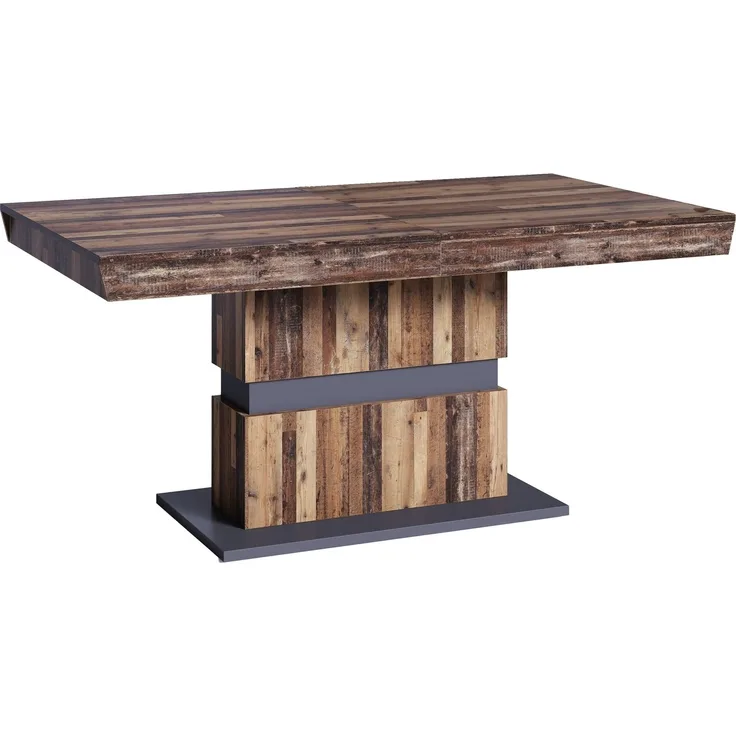 Tisch >MATTHEW< mit Auszug in Old-Wood-Optik 140-195 x 75 x 90 cm (BxHxT)