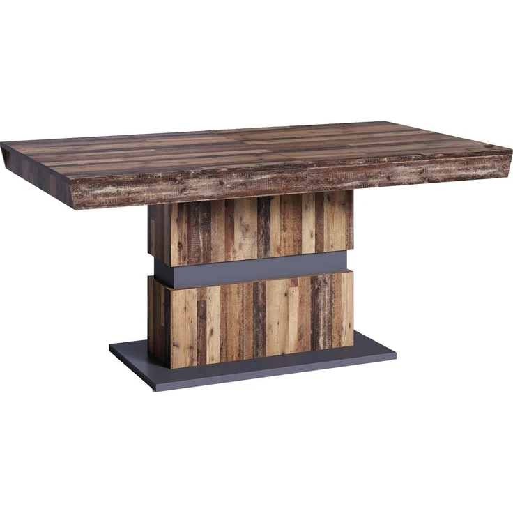 Tisch >MATTHEW< mit Auszug in Old-Wood-Optik 140-195 x 75 x 90 cm (BxHxT) – Bild 1