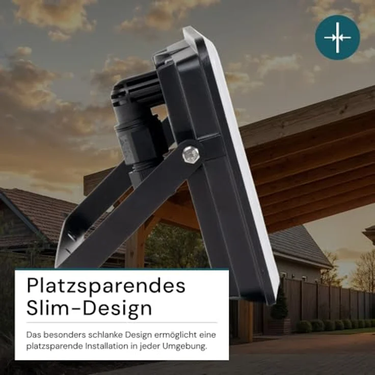 LUXULA LED Außenstrahler 30W 4000K Neutralweiß, wasserdicht IP65, Fluter mit mattem Cover und Schnellverbinder für Garten und Werkstatt, Außenleuchte Weiß – Bild 5