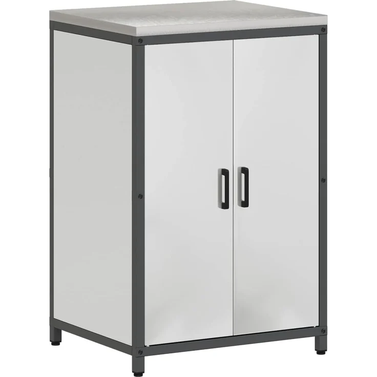 vidaXL Küchenaufbewahrung mit Regal Silber 60 x 50 x 92 cm Stahl 874994 – Bild 1