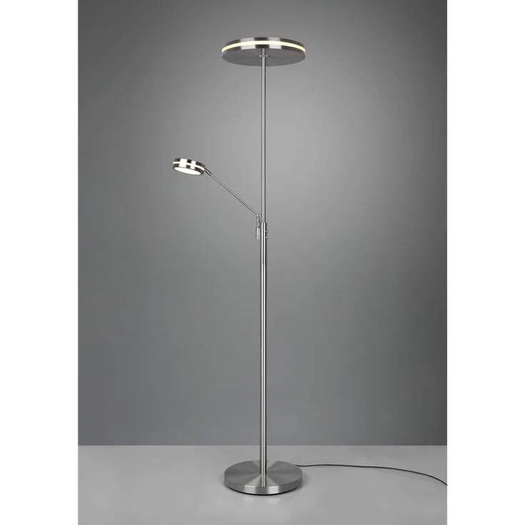 Trio Leuchten 'Franklin' LED-Deckenfluter mit Lesearm, Höhe 181 cm, Silber