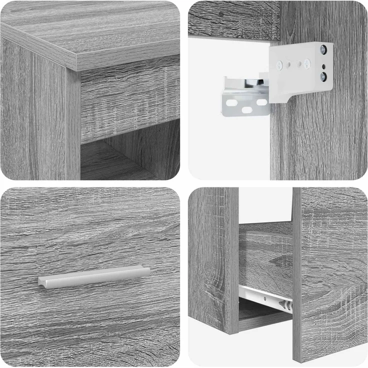 vidaXL Badezimmerschrank-Set 3 stk. Grau Sonoma 136 x 35 x 80 cm 3405856 – Bild 9