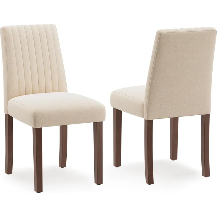 MALOL Esszimmerstühle 2er Set, Stuhl Esszimmer, Küche Essstühle, Gepolsterte Küchenstühle mit Rückenlehne & Holzbeinen, Stoff-Dining Chairs für Esszimmer, Restaurant, Beige