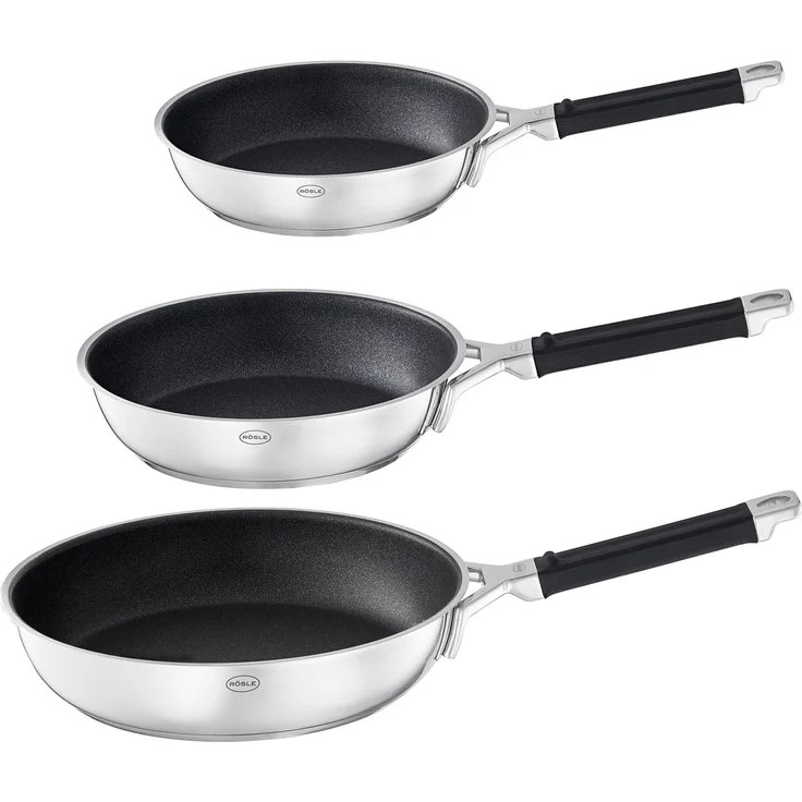 RÖSLE Bratpfannen Set 3tlg. SILENCE PRO Ø 20/24/28cm Antihaftversiegelung – Bild 1