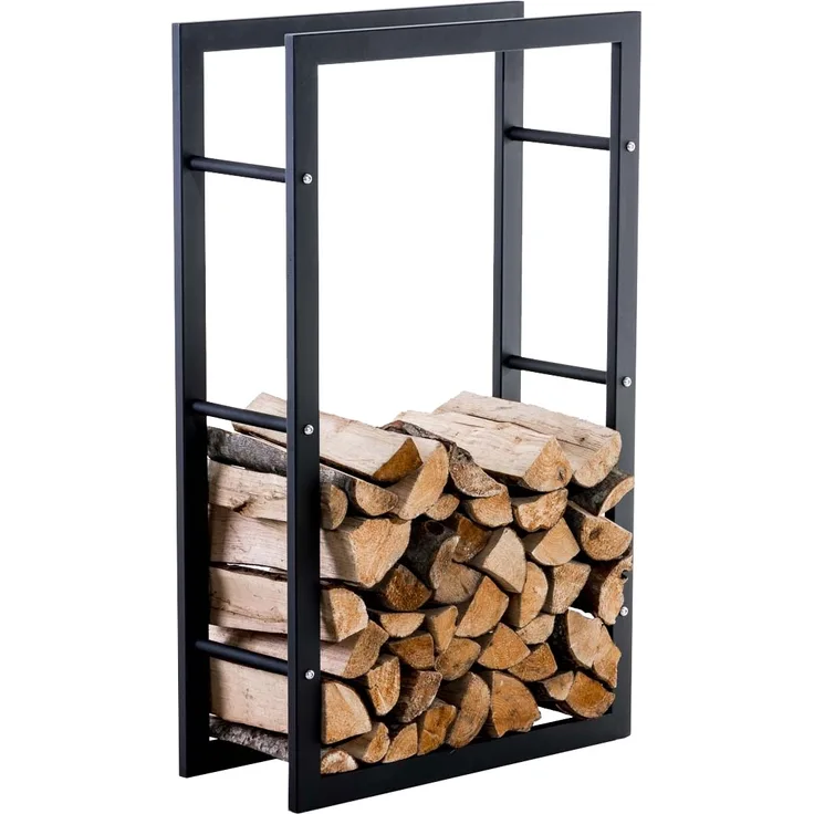 CLP Kaminholzständer Keri V3 schwarz,25x60x100 cm