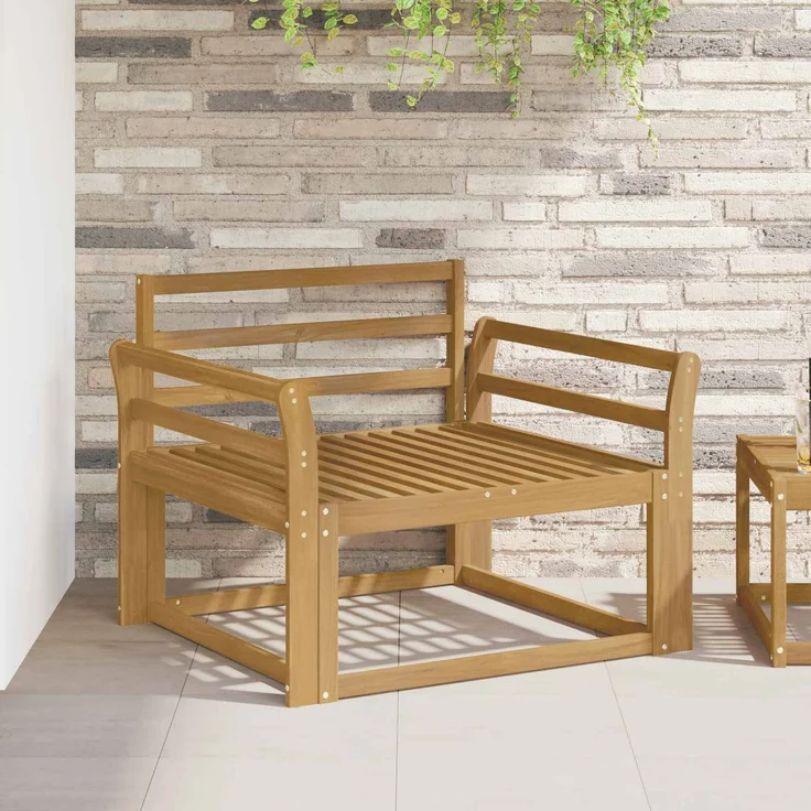 vidaXL Outdoor Mittelsofa Massivholz Akazie Weiß 3439008 – Bild 1