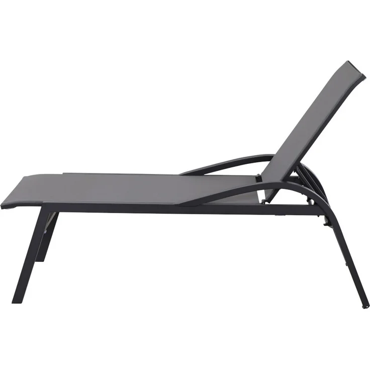 Siena Garden Milos Rollliege Aluminium anthrazit mit Textilbezug schwarz-silber H16694 Sonnenliege – Bild 10