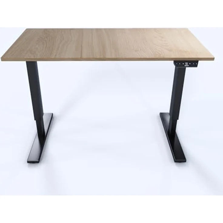 Bisley Home Tisch, Metall, Gestell 333 schwarz Platte 018 Kendal Eiche, Medium – Bild 4