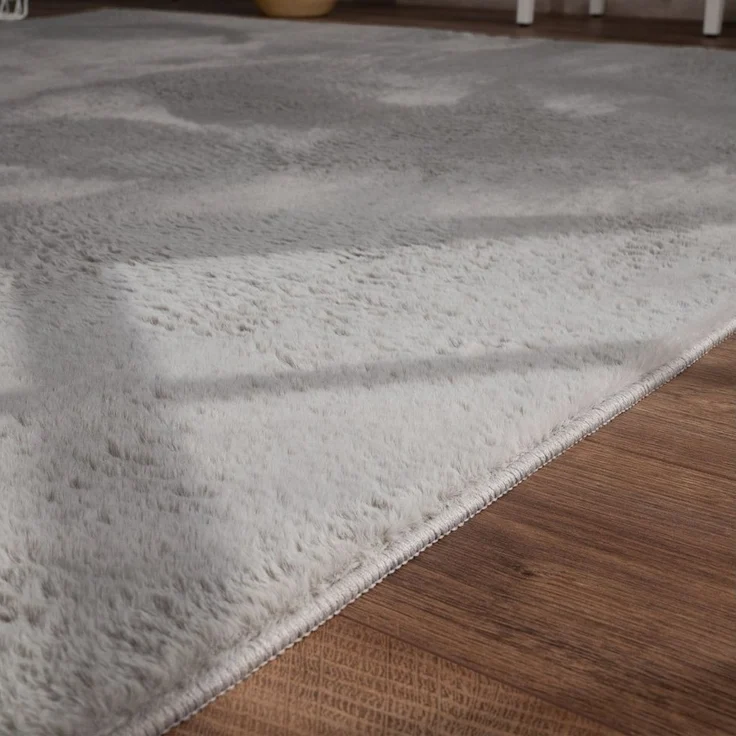 TT Home Teppich, Rechteckig, Höhe: 14 mm, Wohnzimmer Hochflor Teppich Kunstfell Modern Unifarben Flauschig Weich – Bild 2