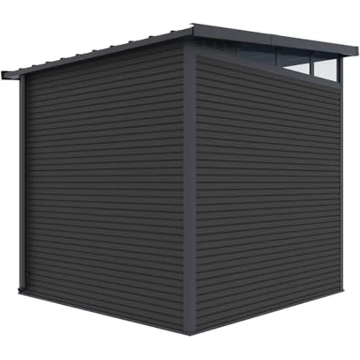 Weide Gartenhaus | Aluminium & WPC | Gerätehaus mit Doppeltür | 218x218x226 cm | Wetterfest in Anthrazit – Bild 5